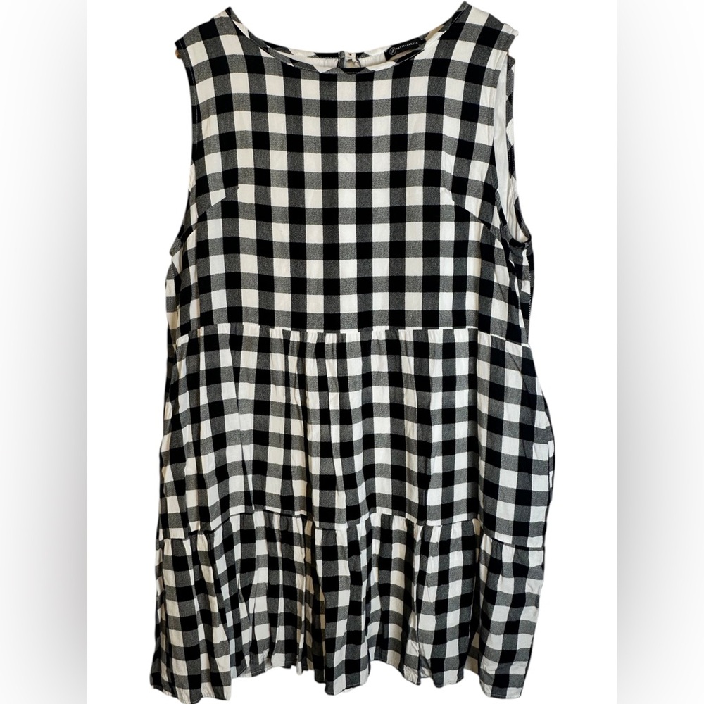PrettyGarden Black and White Checkered Top